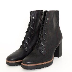 Naturalizer Callie Lace Up Leather Boot Black NWOB